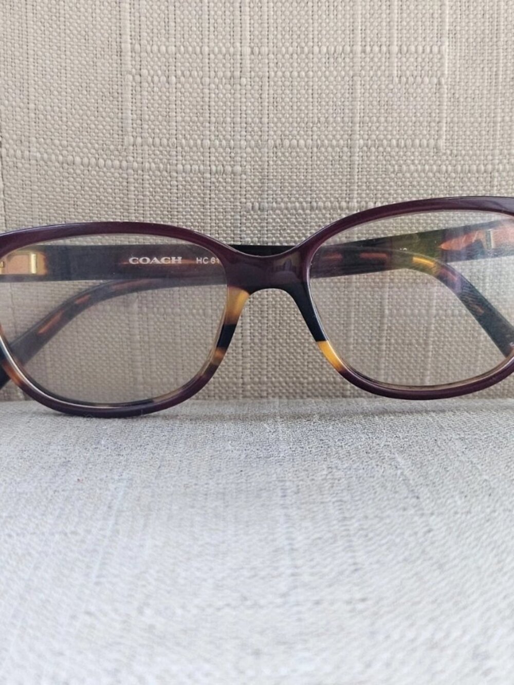 Coach Glasses Frame Aubgn Navy Tort Varsity Stripe Eye Wear HC6103 Eyeglasses - Picture 3 of 13